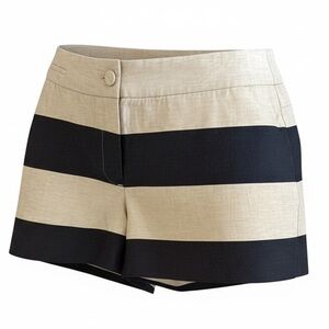 J. Crew Striped Linen Navy and Cream Women's Sailor Shorts, Size 6